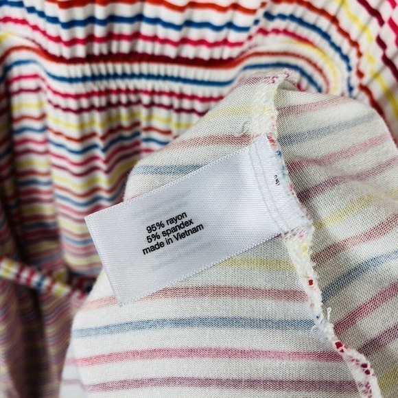 Lane Bryant Plus Size 18 20 Hi-Lo Belted Midi Dress Candy Rainbow Striped - Picture 4 of 5